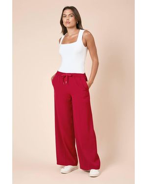 Dorothy Perkins Tie Waist Wide Leg Pants - Red