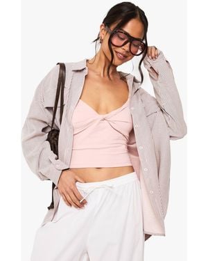 Boohoo Twist Front Sweetheart Neckline Vest Top - Pink