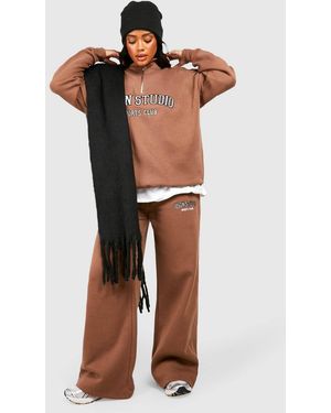 DSGN Studio Dsgn Studio Applique Straight Leg Jogger - Brown