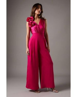 Coast Corsage Cowl Back Jumpsuit - Red