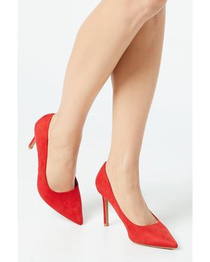 Dorothy Perkins Dash Pointed High Stiletto Heel Court Shoes - Red
