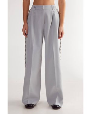 Nasty Gal Premium Tailored Chain Trim Trouser - Gray