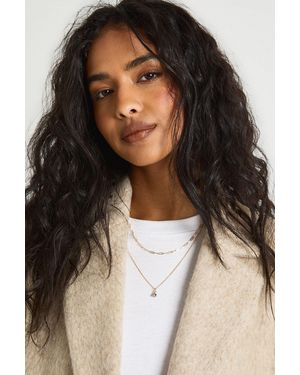 Boohoo Lilac Pendant Layered Necklace - Marrón