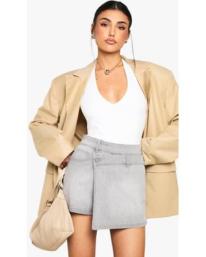 Boohoo Denim Skort - White