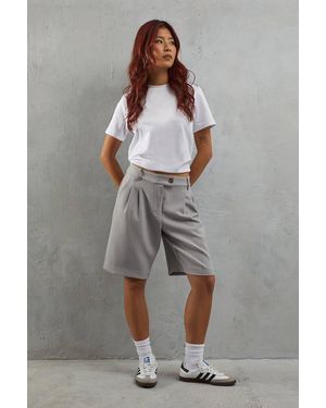 Warehouse Premium Pinstripe Tailored Short - Gray