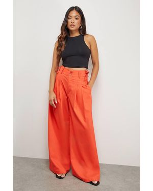Warehouse Petite Linen Blend Tailored Trouser
