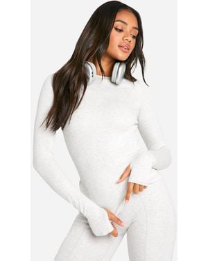 DSGN Studio Sculpted Long Sleeve Top - White