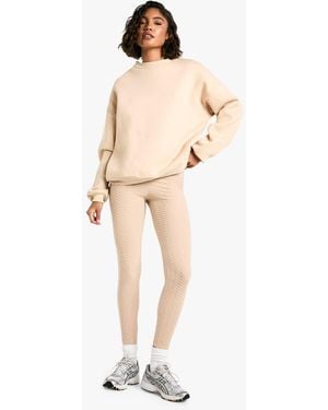 Boohoo Tall Honeycomb Legging - Natural