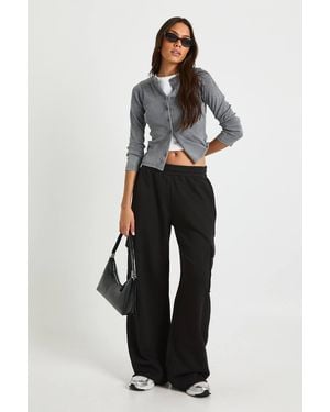 Boohoo Tall Wide Leg Cargo Sweatpants - Black