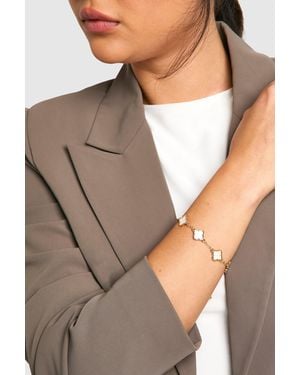 Boohoo Pulsera Con Perlas Y Tréboles - Gris