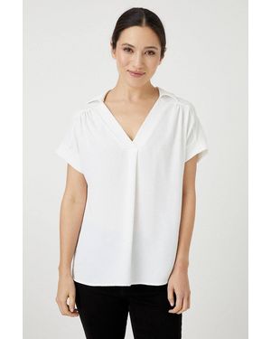 Wallis Short Sleeve Overhead Shirt - White