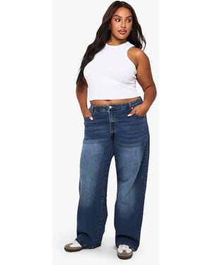 Boohoo Plus Basic Boyfriend Jean - Blue