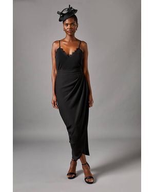 Coast Lisa Tan Ruched Detail Maxi Skirt - Gray