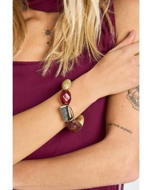 Boohoo Resin Chunky Beaded Bracelet - Purple