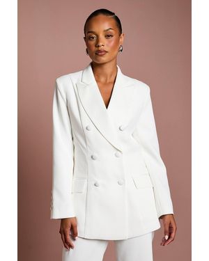 Coast Petite Premium Hourglass Silhouette Double Breasted Blazer - White