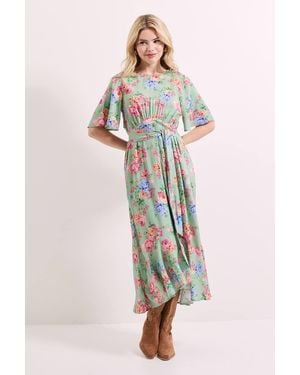 Dorothy Perkins Floral Empire Seam Angel Sleeve Midaxi Dress - Multicolor