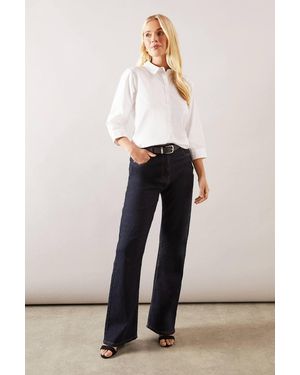 Wallis Petite Cotton Button Front Shirt - White