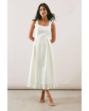 Wallis Strappy Tiered Midi Dress - Natural
