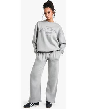Boohoo Staten Island Straight Leg Jogger - Gray