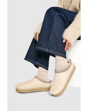 Boohoo Mules Cómodas Sin Cierre Con Bordado - Azul
