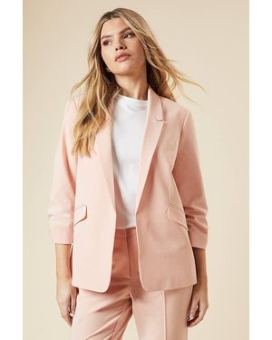 Dorothy Perkins Ruched Sleeve Blazer - Natural