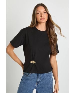 Boohoo Oversized T-Shirt With Trim Detail - Black