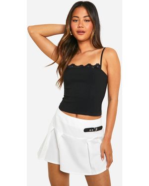 Boohoo Buckle Detail Pleated Tennis Skirt - Black