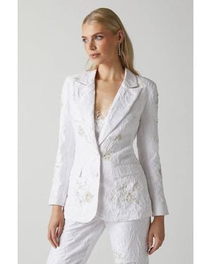 Coast Premium Embellished Jacquard Blazer - Gray