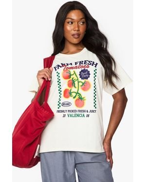 Boohoo Plus Farm Fresh Oversized T-Shirt - Red
