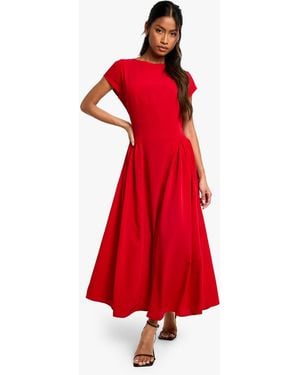 Boohoo Textured Volume Skirt Midaxi Dress