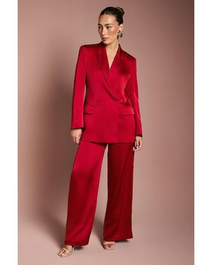 Coast Satin Flare Trouser - Red