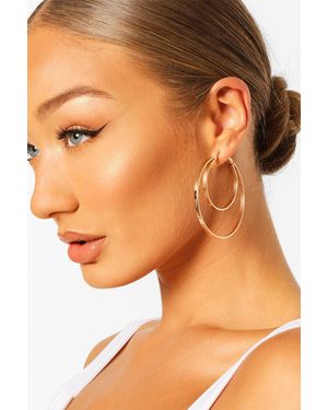 Boohoo Double Hoop Earrings - Orange