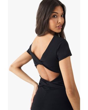 DSGN Studio Ultra Sculpt Open Back Short Sleeve Top - Black