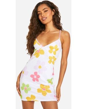 Boohoo Floral Print Nightie - White