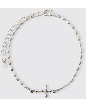 BoohooMAN Cross Bracelet - Blue