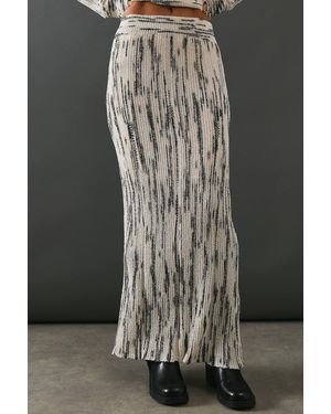 Warehouse Space Dye Knitted Midaxi Skirt - Black