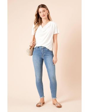 Dorothy Perkins Cowl Neck T Shirt - Blue