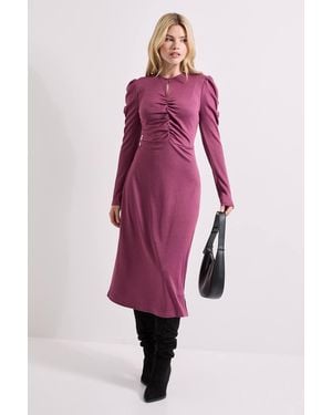 Dorothy Perkins Keyhole Long Sleeve Jersey Midi Dress - Pink
