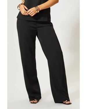 MissPap Tailored Wide Leg Pleat Detail Pants - Black
