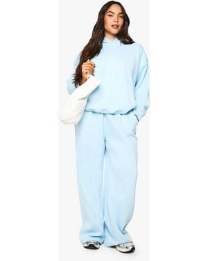Boohoo Plus Wide Leg Jogger - Blue