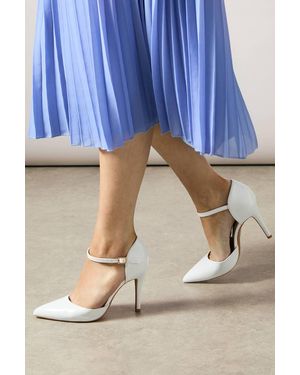 Wallis Paula Faux Patent Leather High Stiletto Heel Court Shoes - Blue