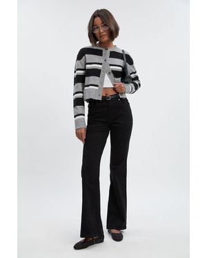 Boohoo Vaqueros Tall Con Abertura Para La Bota - Negro