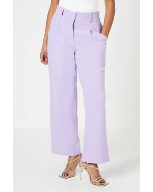 Oasis Petite Wide Leg Relaxed Trouser - Purple