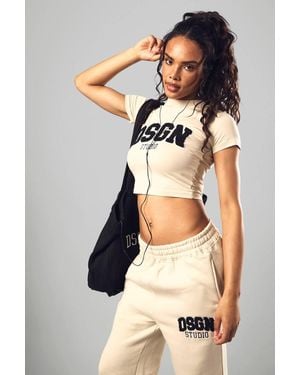 DSGN Studio Dsgn Studio Towelling Applique Fitted T-shirt - White