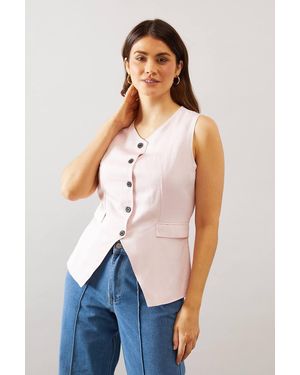 Wallis Button Through Waistcoat - Blue
