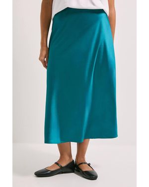 Dorothy Perkins Satin Bias Cut Skirt - Blue