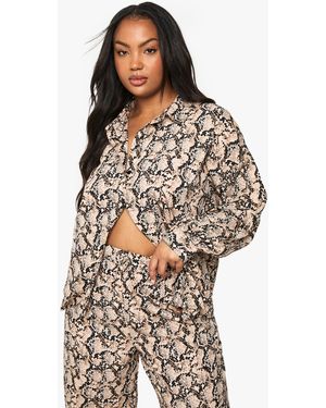Boohoo Camisa Plus Básica De Manga Larga - Multicolor