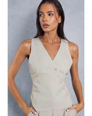 MissPap Pinstripe Tailored Waistcoat - Gray