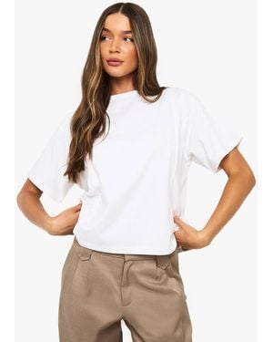 Boohoo Double Seam Detail Oversized T-Shirt - White