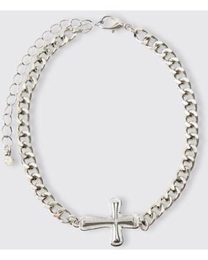 BoohooMAN Cross Bracelet - Blue